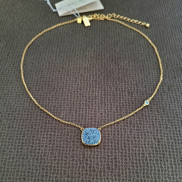 kate spade Jewelry - Kate Spade♠️ Square Light Sapphire💙 Pave💎Set Necklace - NWT